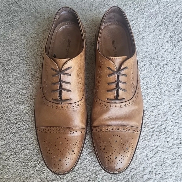 Johnston & Murphy Oxford Shoes Mens 10M Tan Leather Dress Cap Toe Conard 23-8682 - Picture 7 of 14